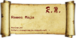 Remes Maja névjegykártya